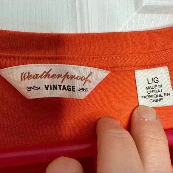 Weatherproof Vintage Shirt V-Neck Orange Size Large - Picture 6 of 16